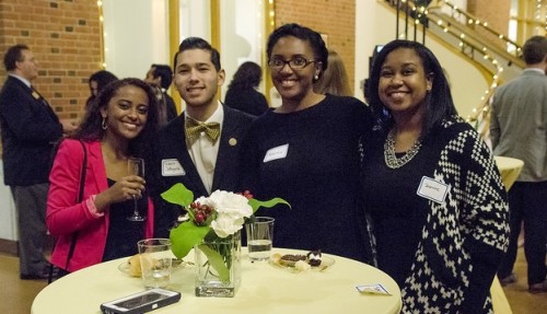 4 students pose at the 2016 Dean's List Gala.