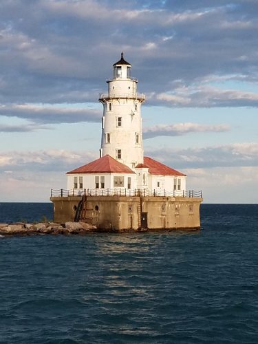 Lighthouse in Chicago bay