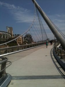 Sky bridge from conference hotel