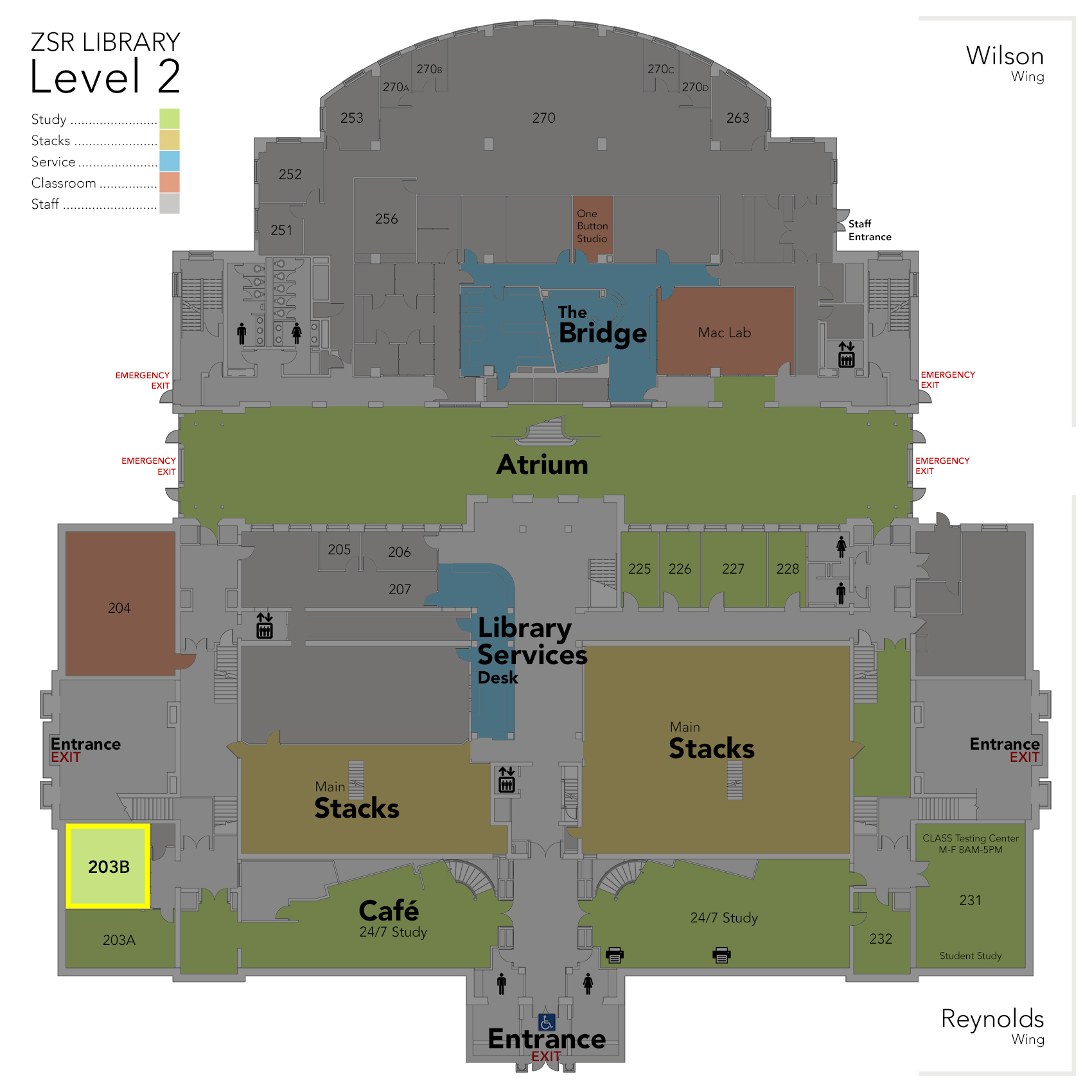 Level 2 Study Room 203B map