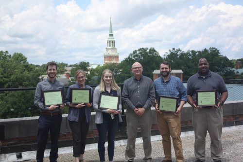 Left to Right: Jon Moore, Megan Mulder, Amanda Foster-Kaufman, Tim Pyatt, Kyle Denlinger, Chris Burris, and Kathy Martlock (not pictured)