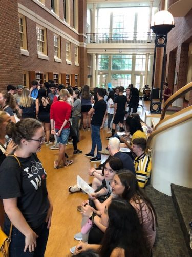 Ben Franklin Transatlantic Fellows and WFU Debate play OUTBREAK in the ZSR Library