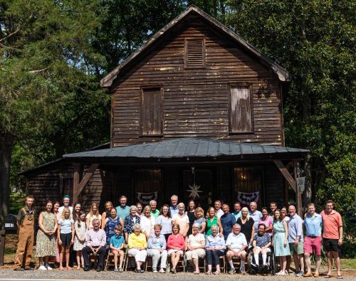 Frost family descendants in front of Cana general store, N.C.