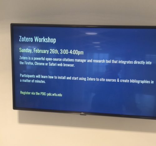 Zotero Workshop Info Sign