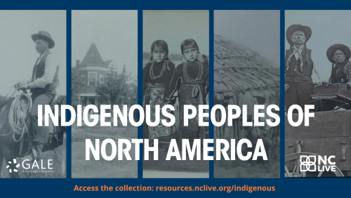 promotional graphic for Gale Indigenous Peoples of North America featuring images of native people from the collection