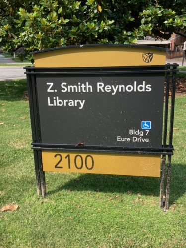 New number sign for ZSR showing 2100 Eure Drive