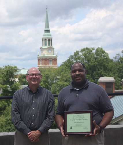 Chris Burris and Tim Pyatt, Dean of the Library