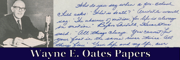 Wayne E. Oates Papers