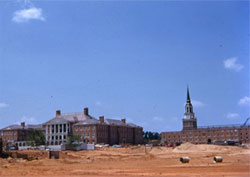 Reynolda campus during construction