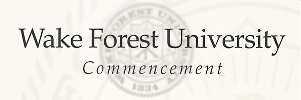 Wake Forest Commencement Programs