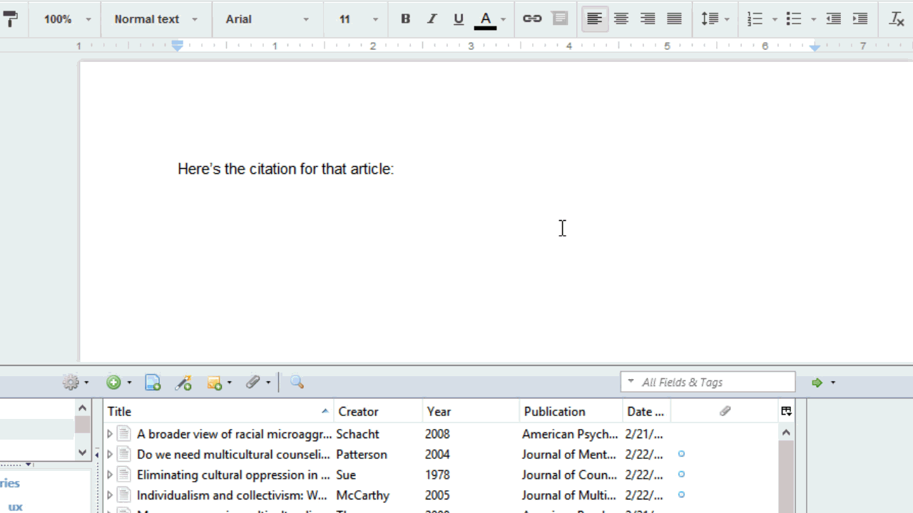 zotero reference style