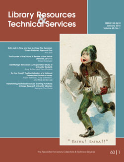 Library Resources & Technical Services, January 2016