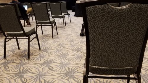 Chairs in socially distanced hybrid conference