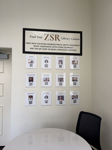 ZSR Library Liaison for Graduate Students Display
