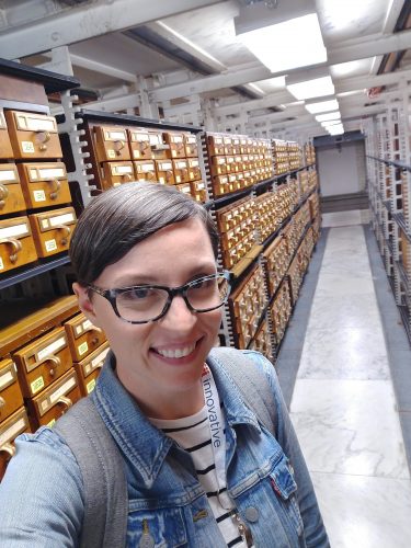 In the card catalogs behind the main Readers' Room in the LOC