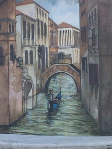 painting of a gondola in Venice, Italy