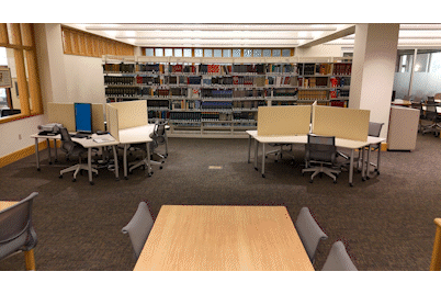 GIF animation of the area outside of the Mandalbaum Room