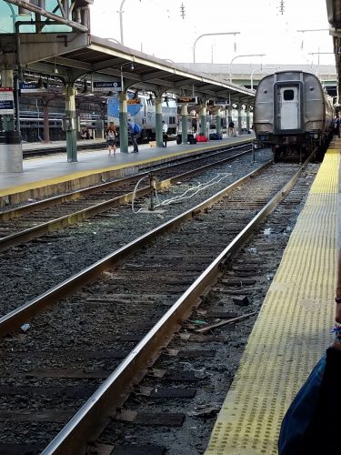 Train leaving DC station