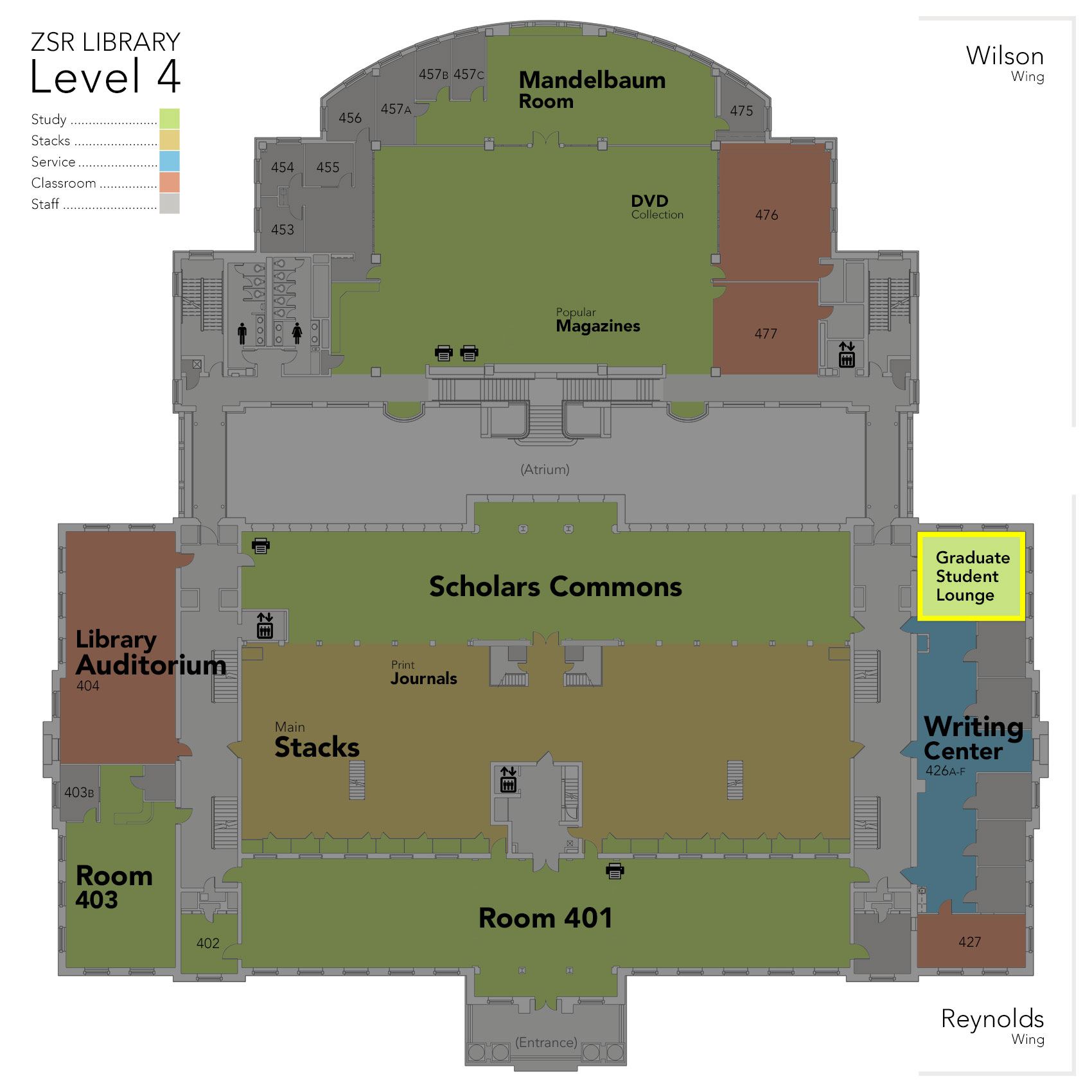 Level 4 Graduate Student Lounge map