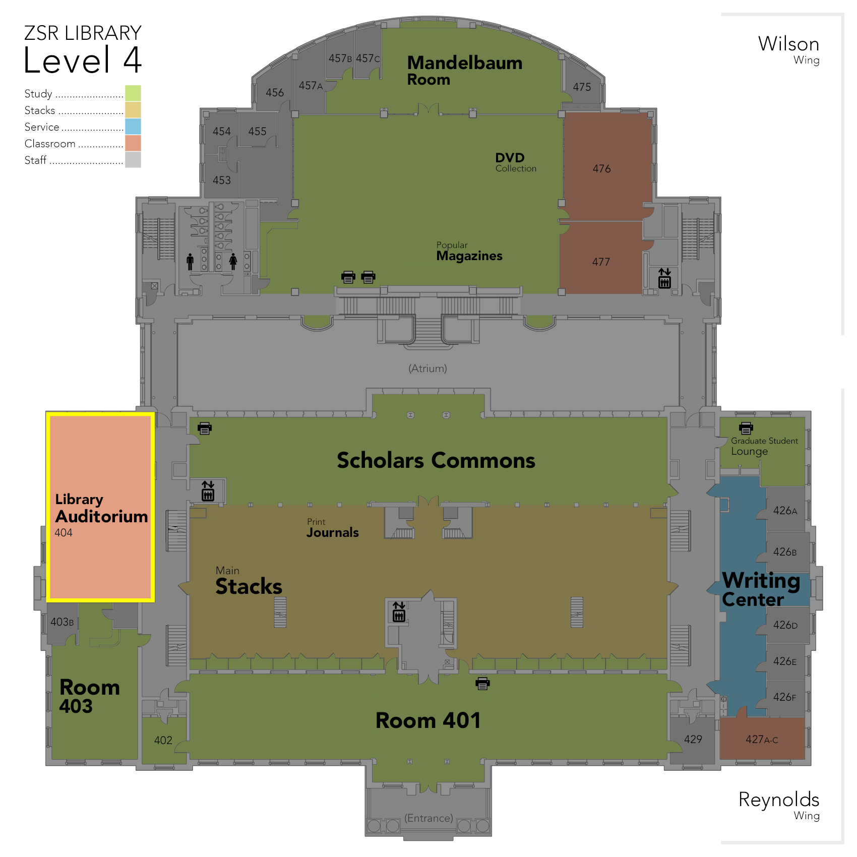 Level 4 Library Auditorium map