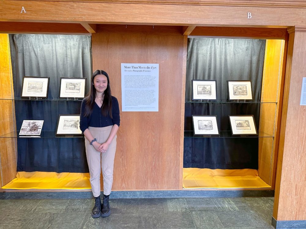 Tsing Lui '23 with "What Happened? Houck Medford's Photographic Witness for Floyd County, Virgina" which she curated